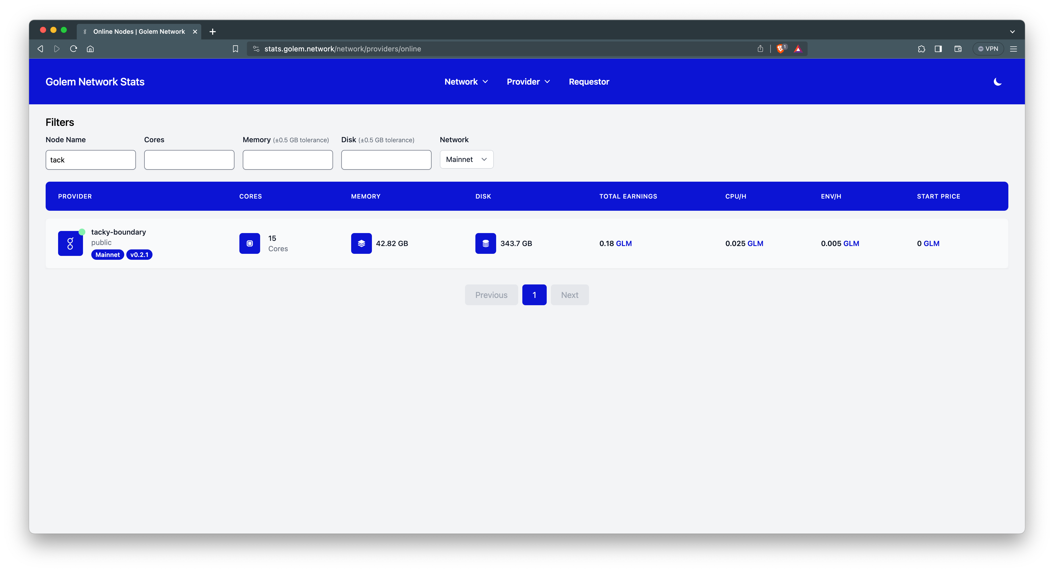 Golem Network Stats 1